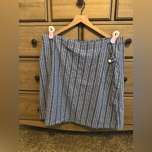 Appleseed's Blue and White Striped A-Line Skirt